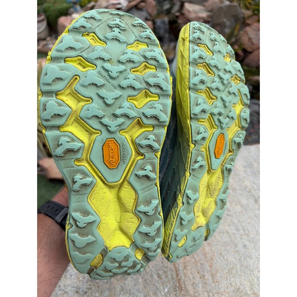 Hoka Speedgoat 5 Womens 7 Trail Running Shoes Mist Green Lime Yellow